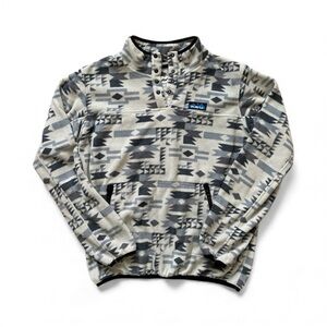 KAVU Cavanaugh Women’s Fleece Pullover – Gray Aztec Southwest Pattern Lg